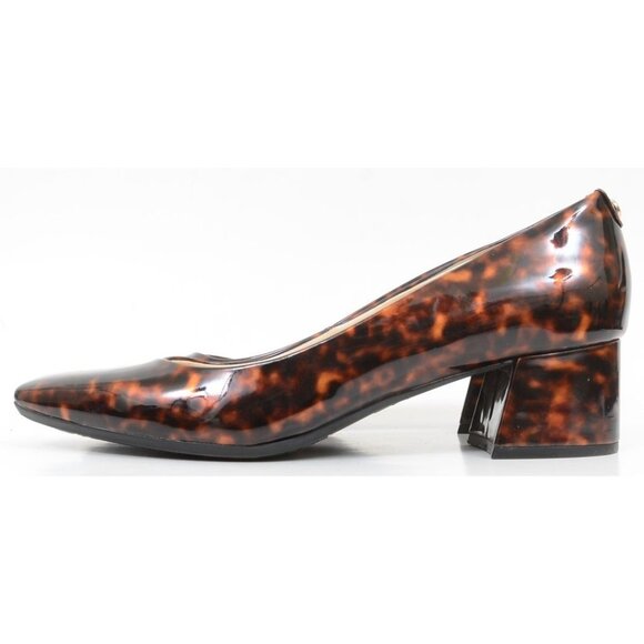 Nine West Cloe 9x9 Women's 11M Tortoise Square Toe Block Low Heel Pumps Office - Picture 5 of 10